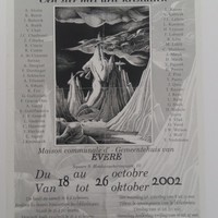 Affiche pour l'exposition étoile aux trois cristaux , à la maison communale d'Evere (Evere) , du 18 au 26 octobre 2002.